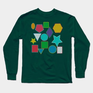 Abstract colored geometric shapes Long Sleeve T-Shirt